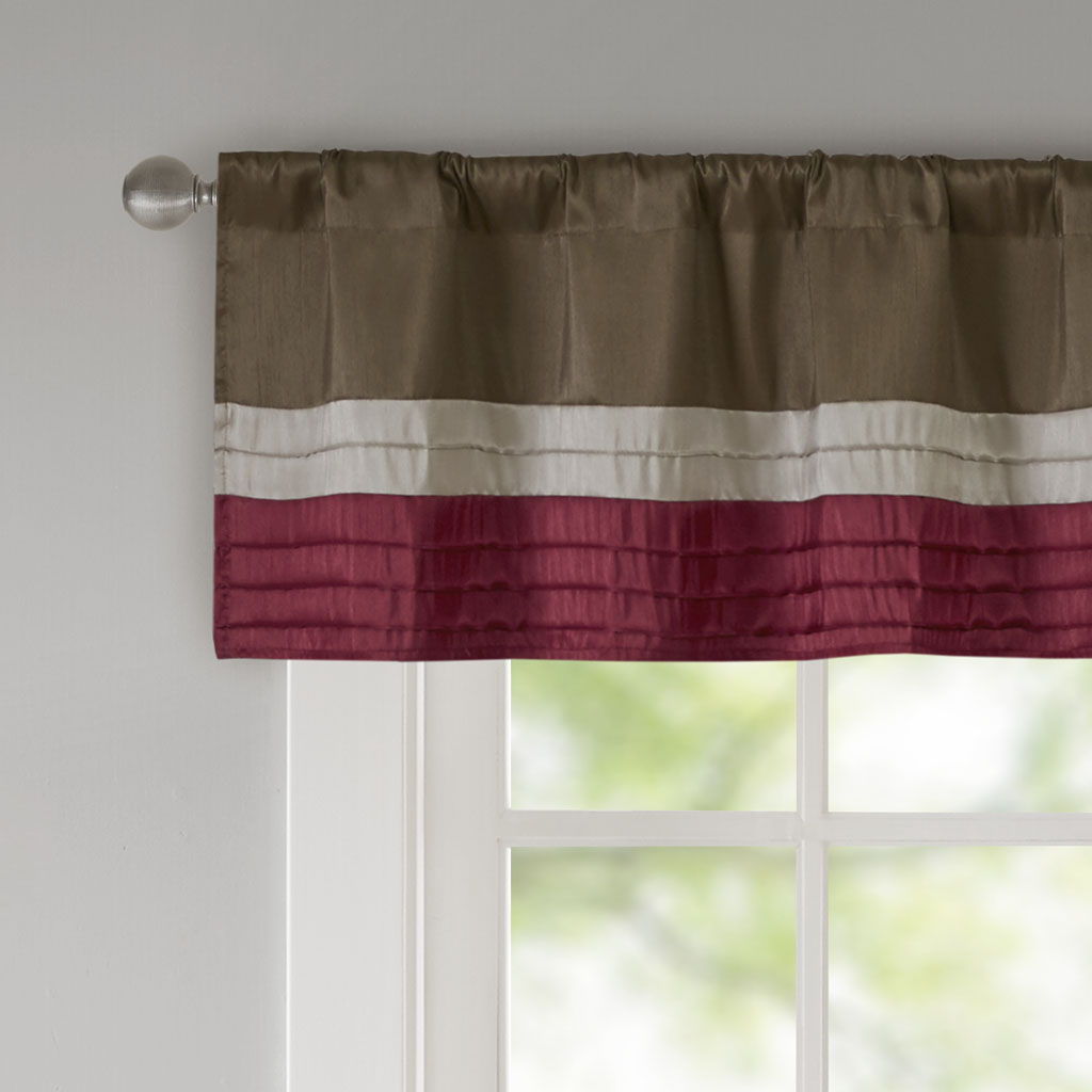 Amherst - Polyoni Pintuck Window Valance - Red