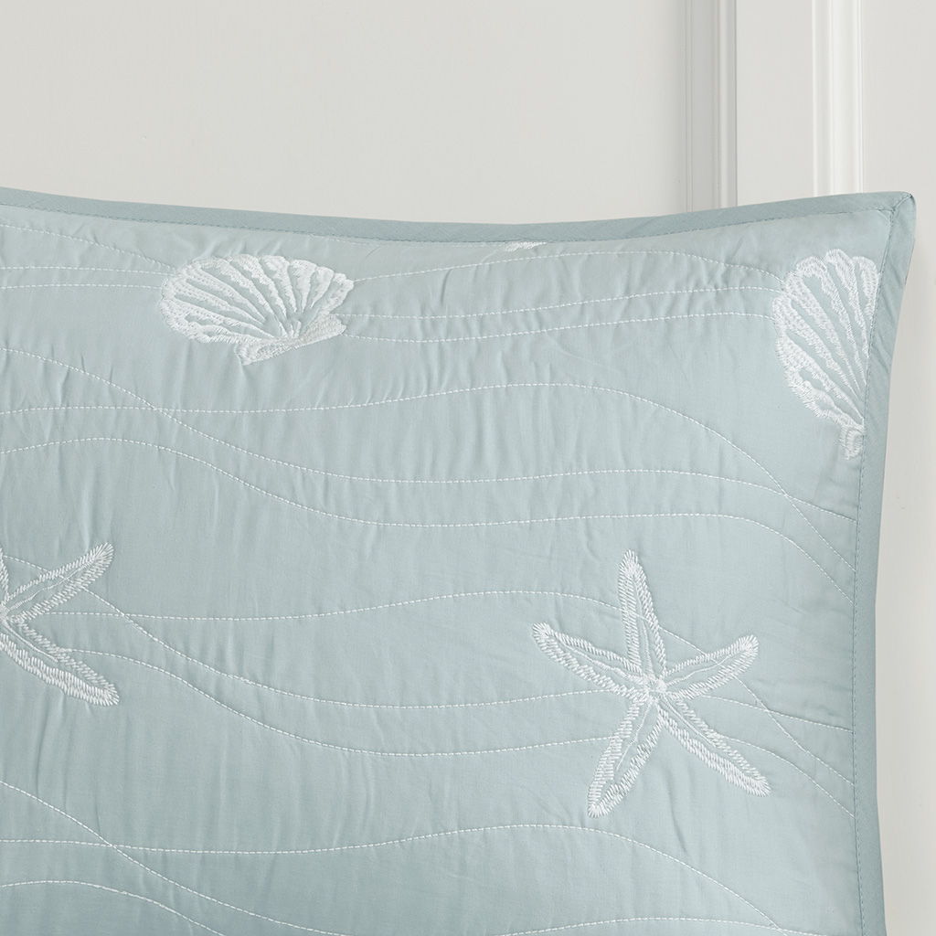 Seaside - 4 Piece Coverlet Set - Seafoam