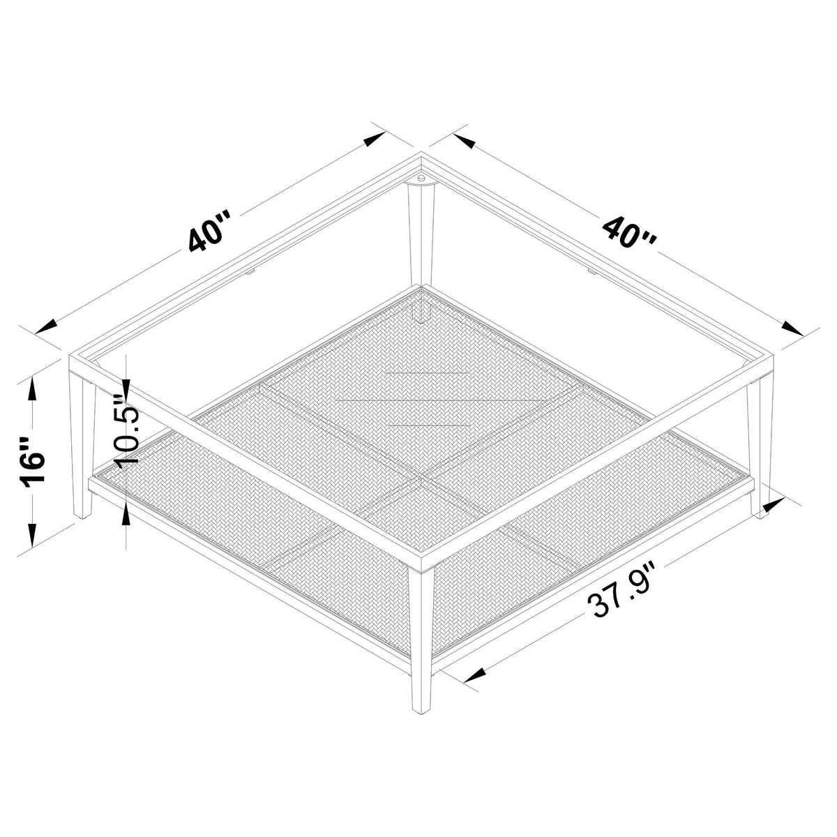 Kenneth - Square Coffee Table - Black