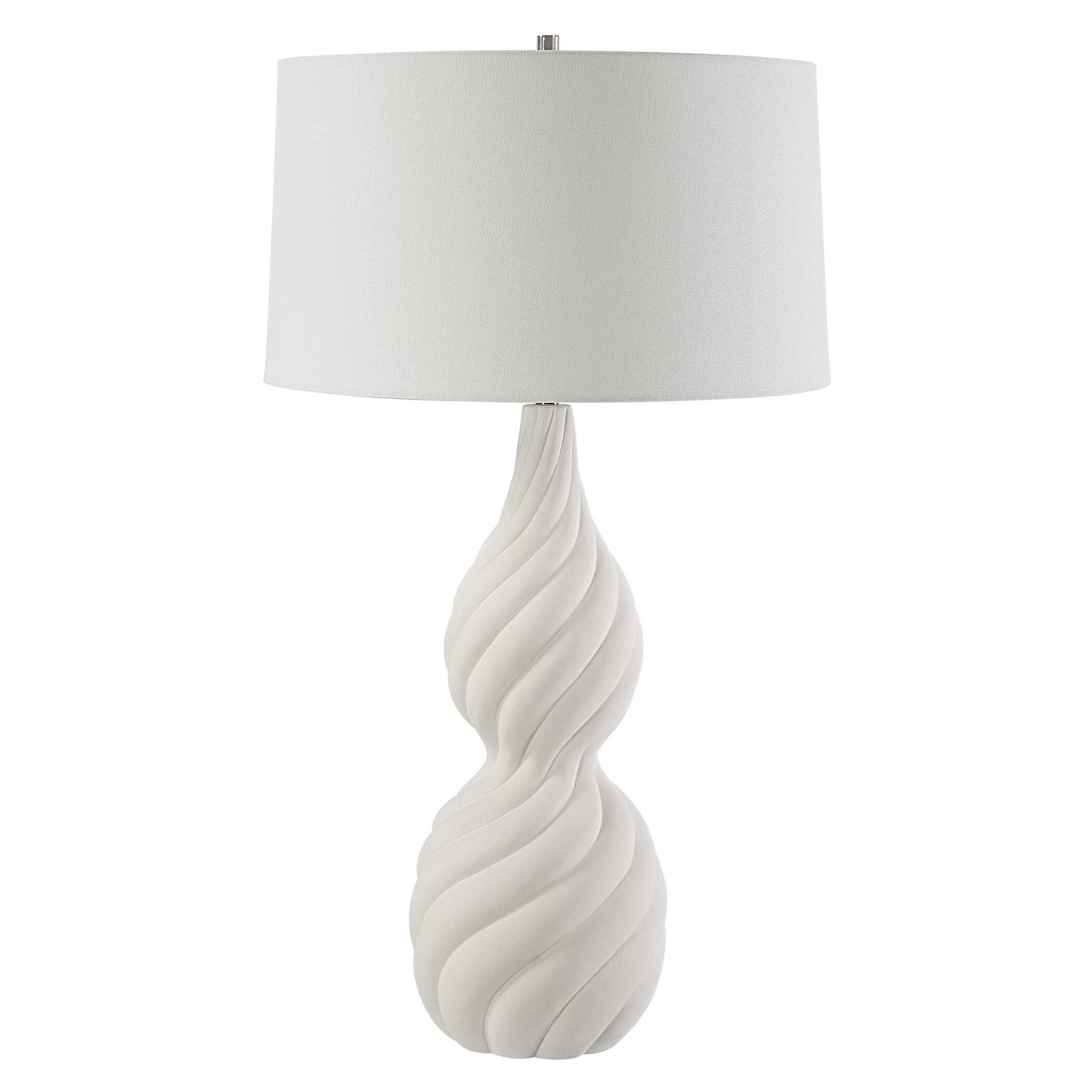 Twisted Swirl - Table Lamp - White