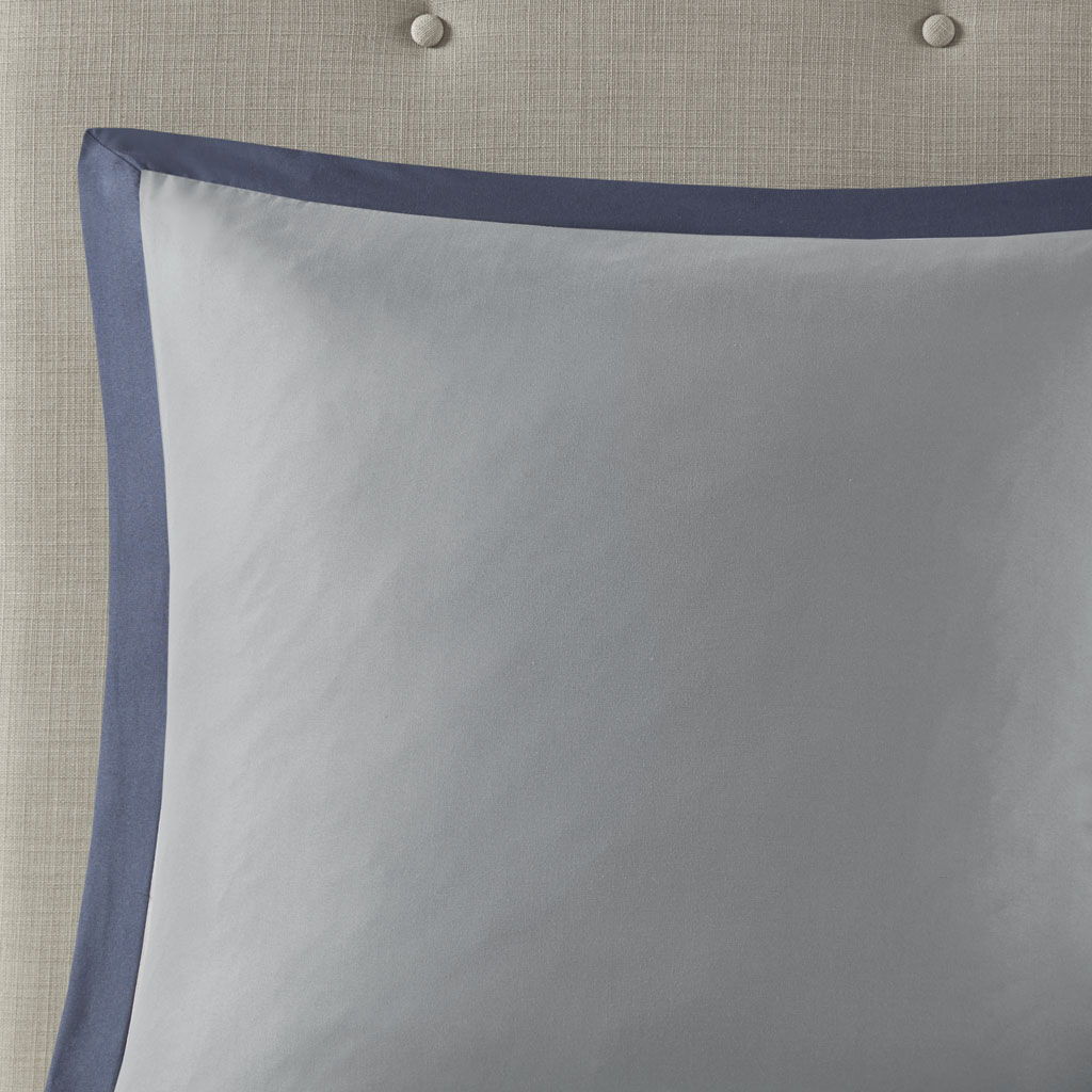 Powell - California King Embroidered Comforter (Set of 8) - Navy