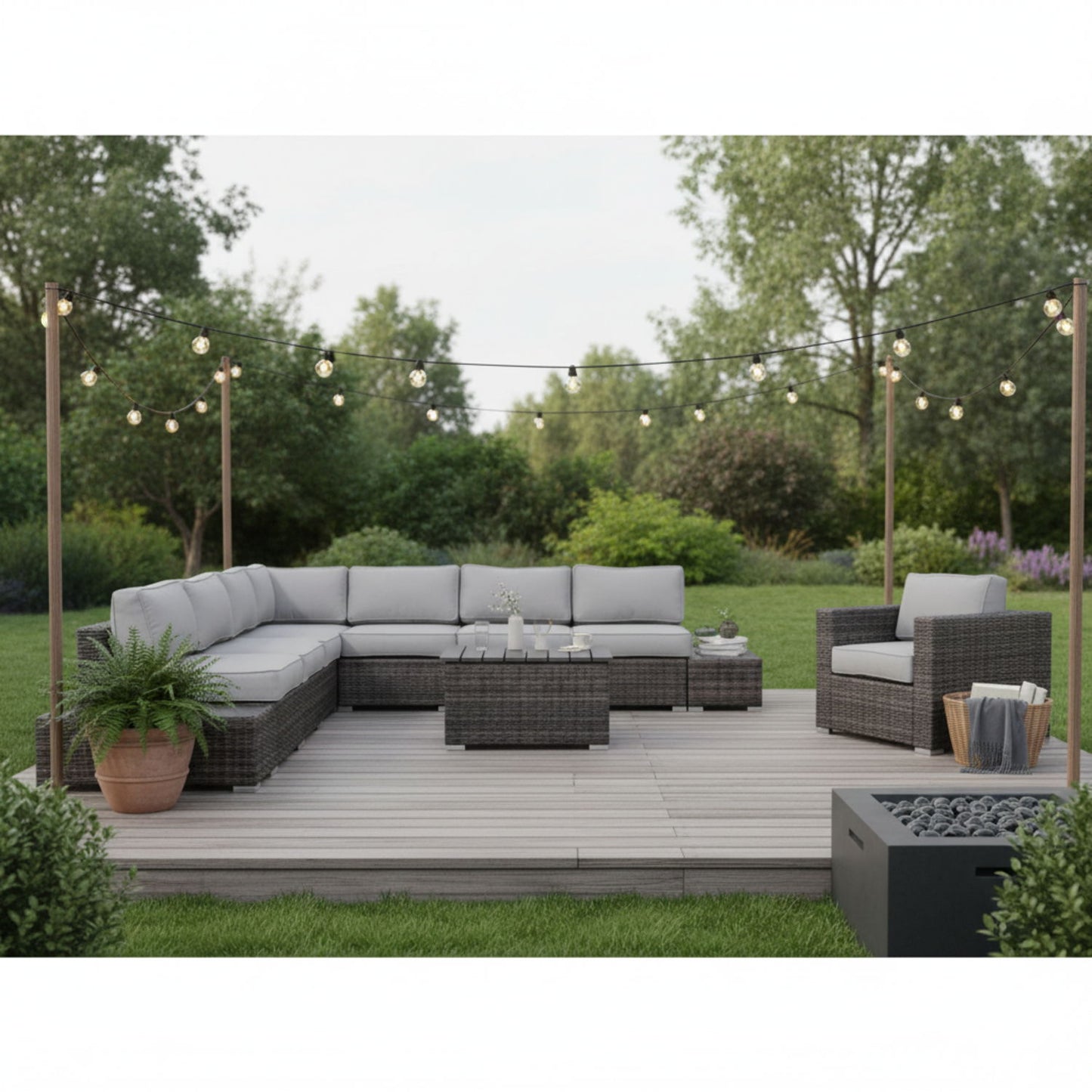 Stylish Entertainment Sectional Set, Outdoor Living