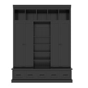 Hall Tree & Bench And 5 Storage Cubbies
