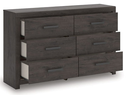 Prendonea - Six Drawer Dresser - Charcoal