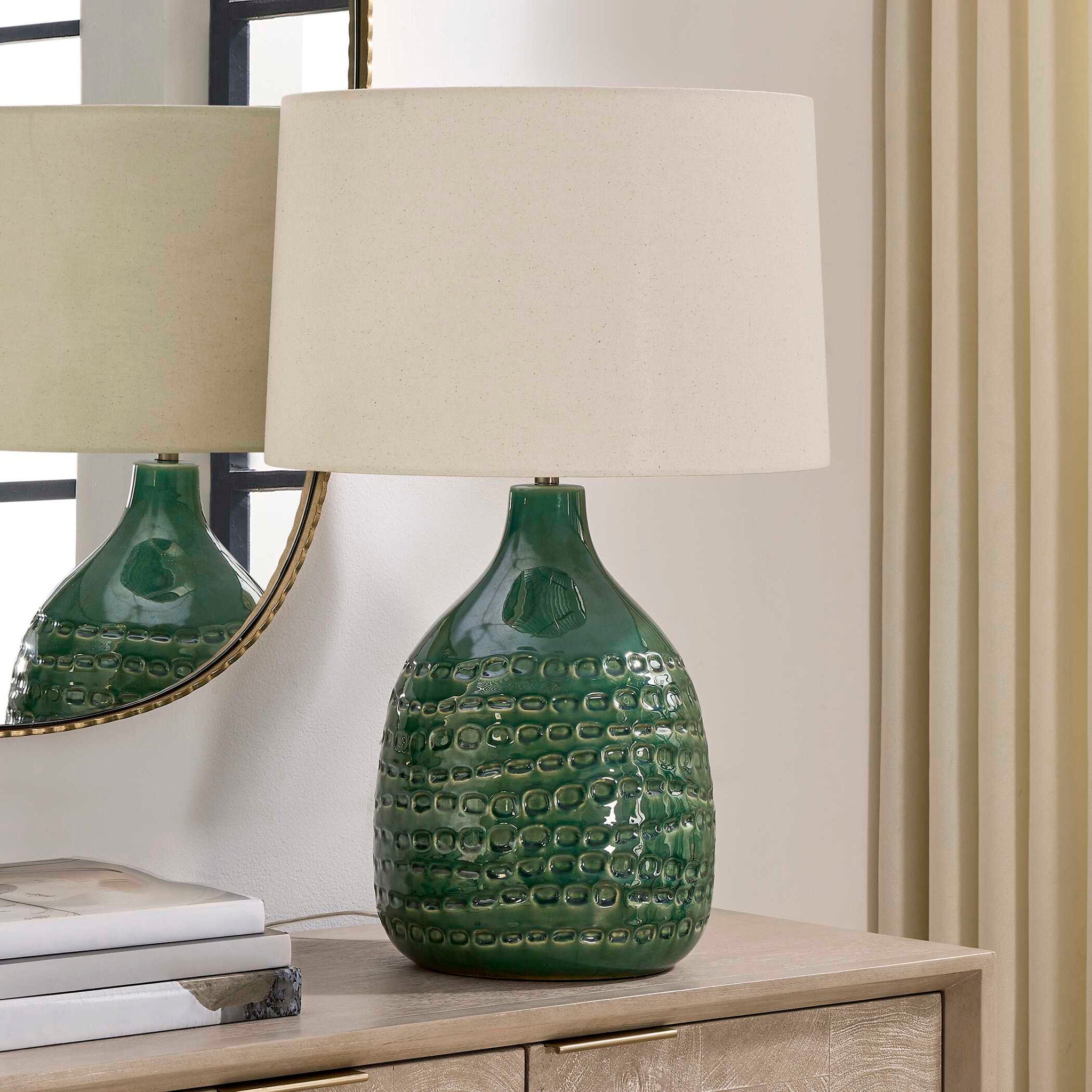 Breya - Glaze Table Lamp - Green
