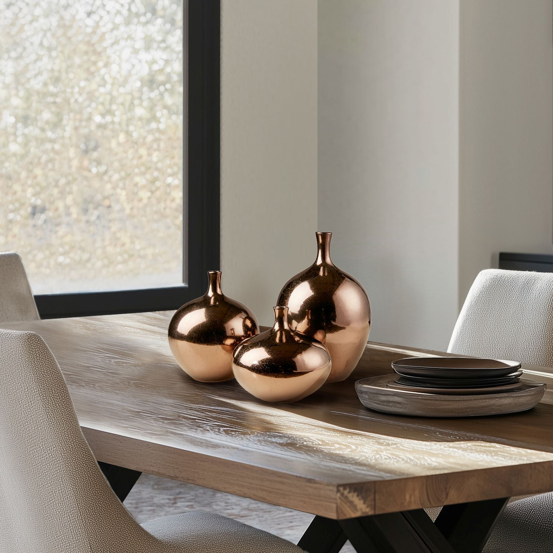 Ansen - Vase (Set of 3) - Bronze