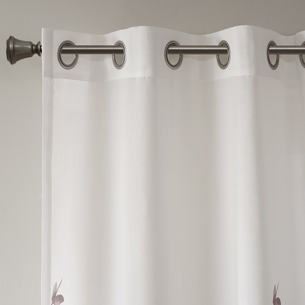 Cecily - Burnout Printed Window Panel - Mauve