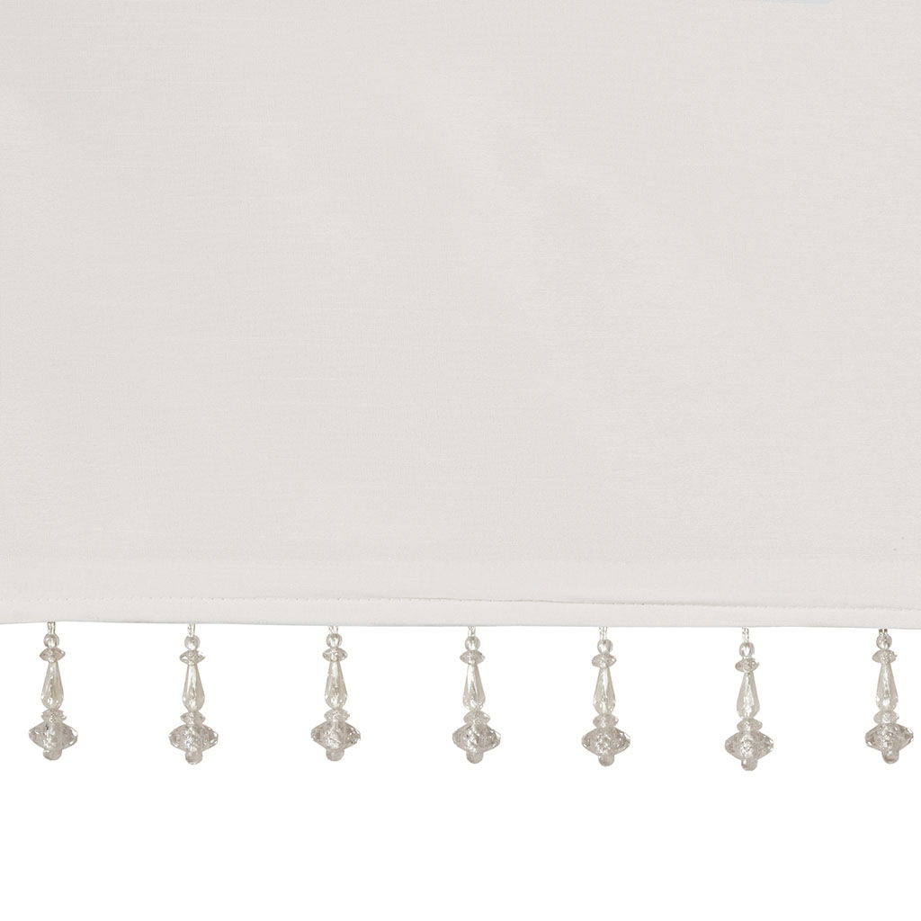 Emilia - Lightweight Valance With Beads - White