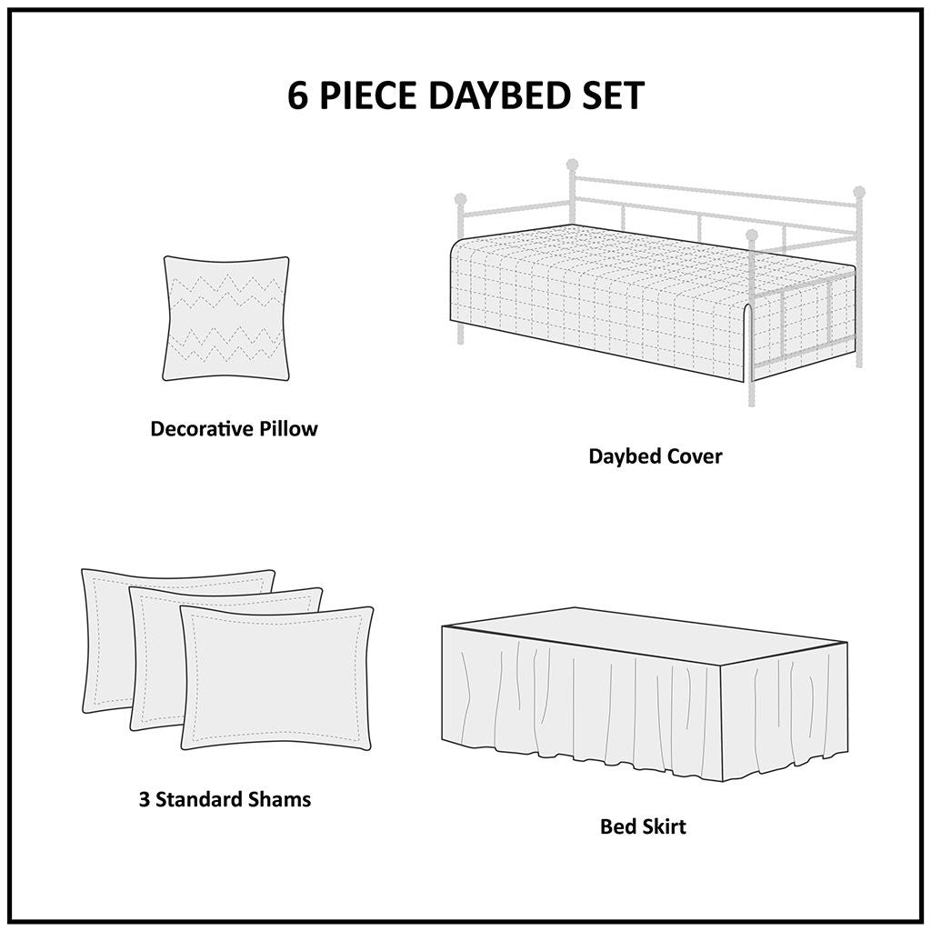 Boone - Reversible Daybed Cover (Set of 6) - Brown