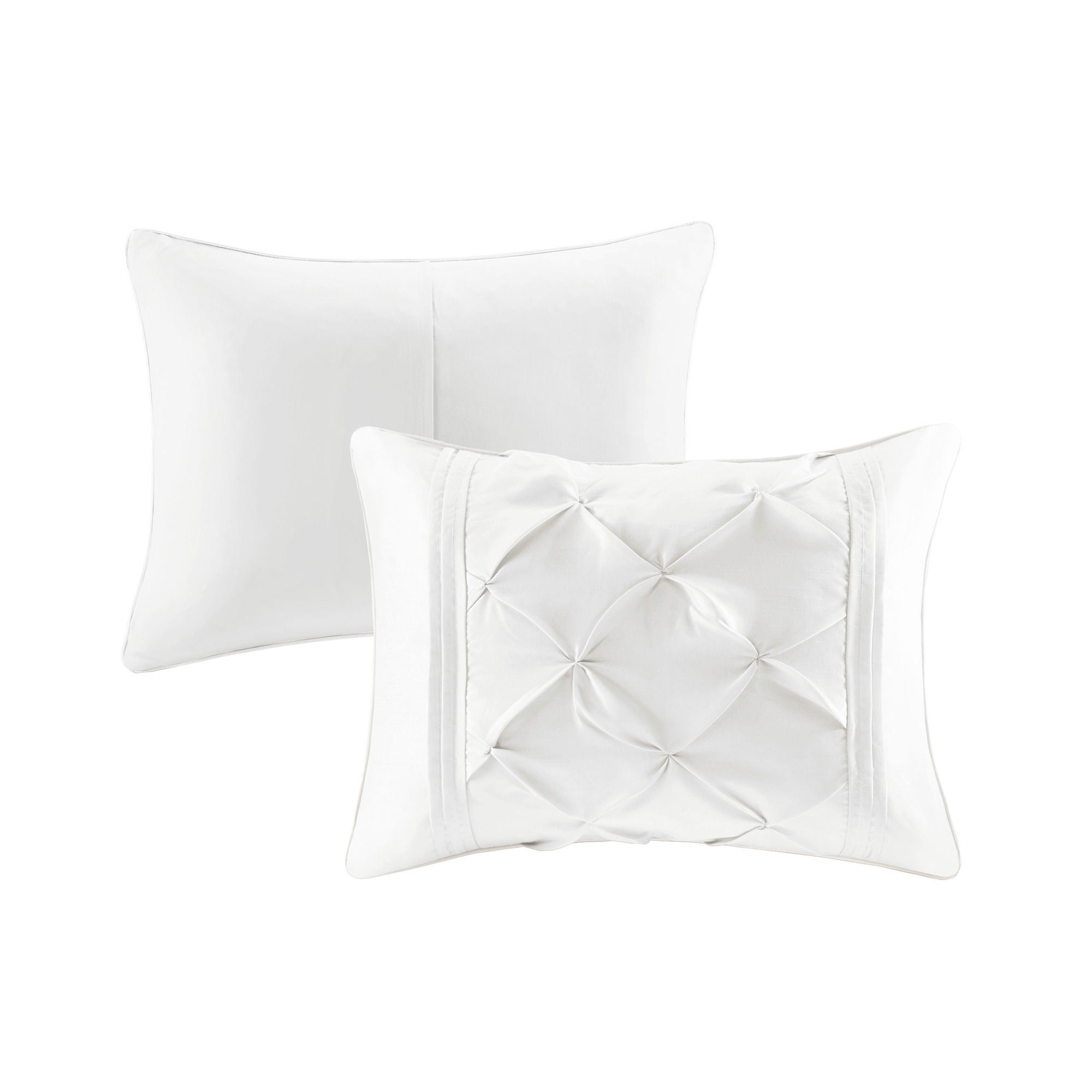 Laurel - Pieced Pleated 7 Piece Tufted Comforter Set Full - White