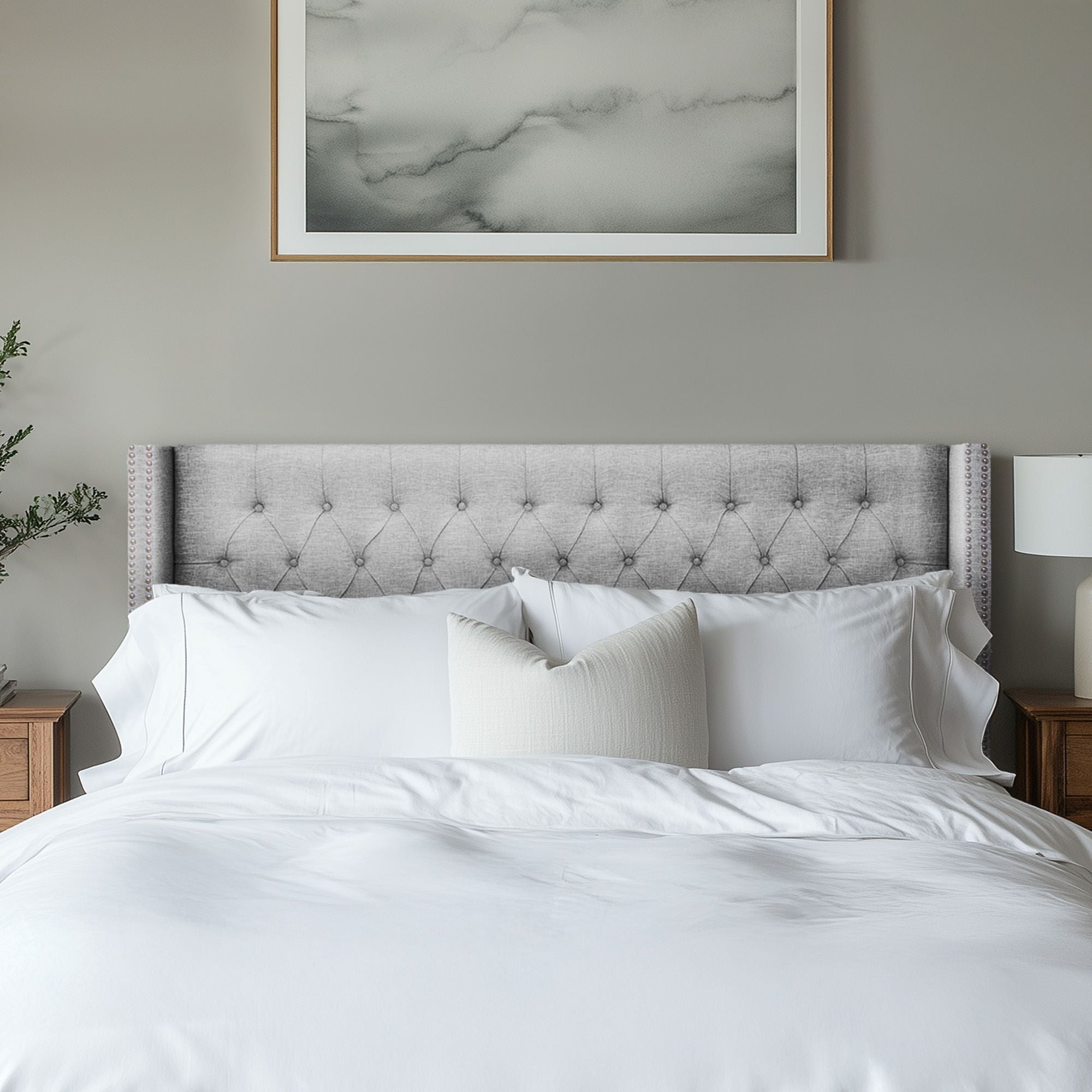 Amelia - Queen/Full Upholstery Headboard - Gray