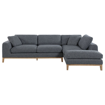 Harlan - L-Shape Upholstered Sectional With Pillows - Gray