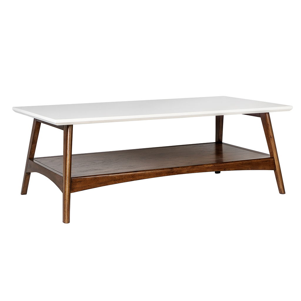 Parker - Coffee Table - Off-White / Pecan