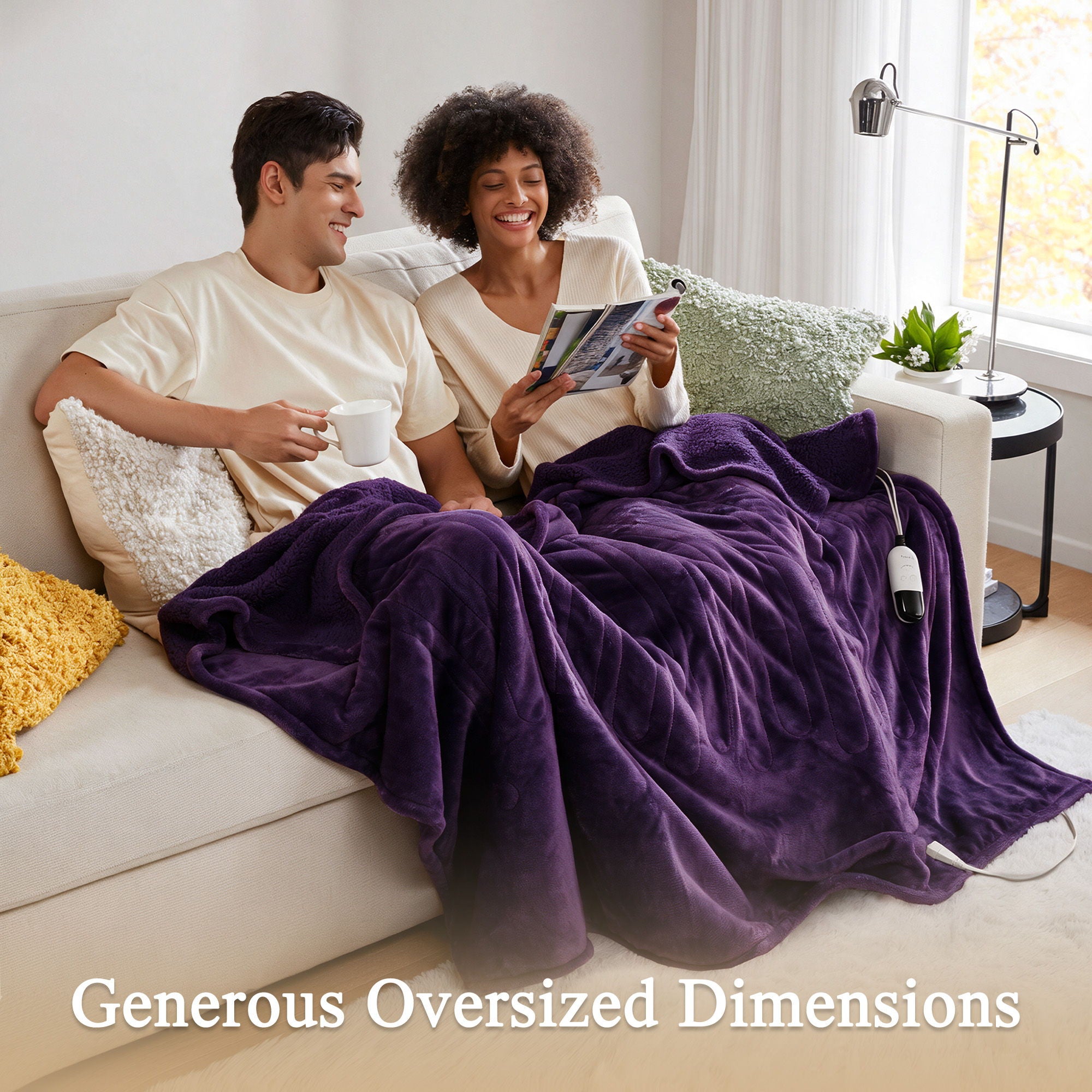 Heated Microlight to Berber - Throw - Purple