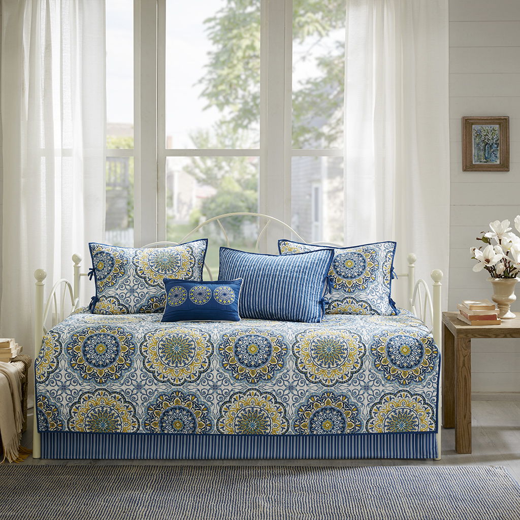 Tangiers - Reversible Daybed Cover (Set of 6) - Blue
