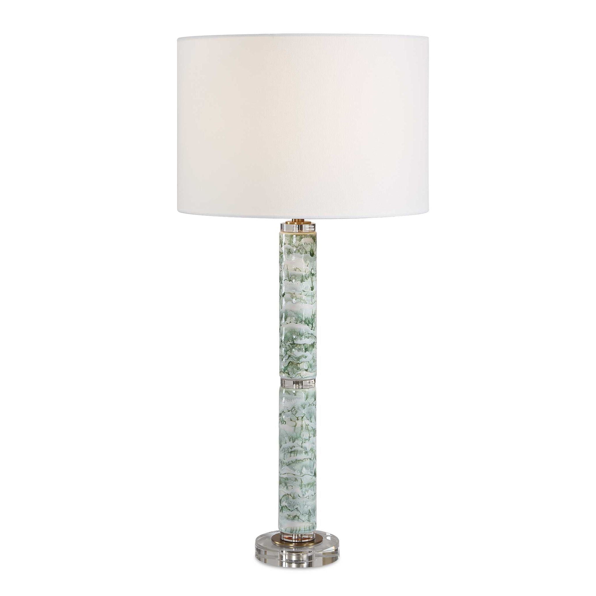 Jameis - Marbled Table Lamp - Green / White