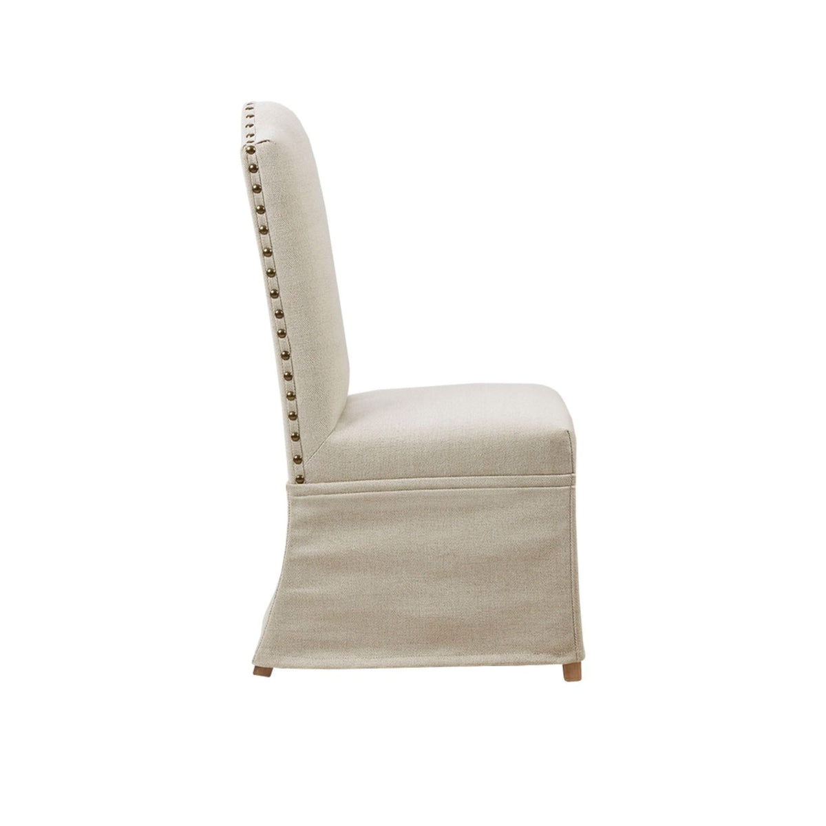 Foster - High Back Dining Chairs With Skirts (Set of 2) - Beige