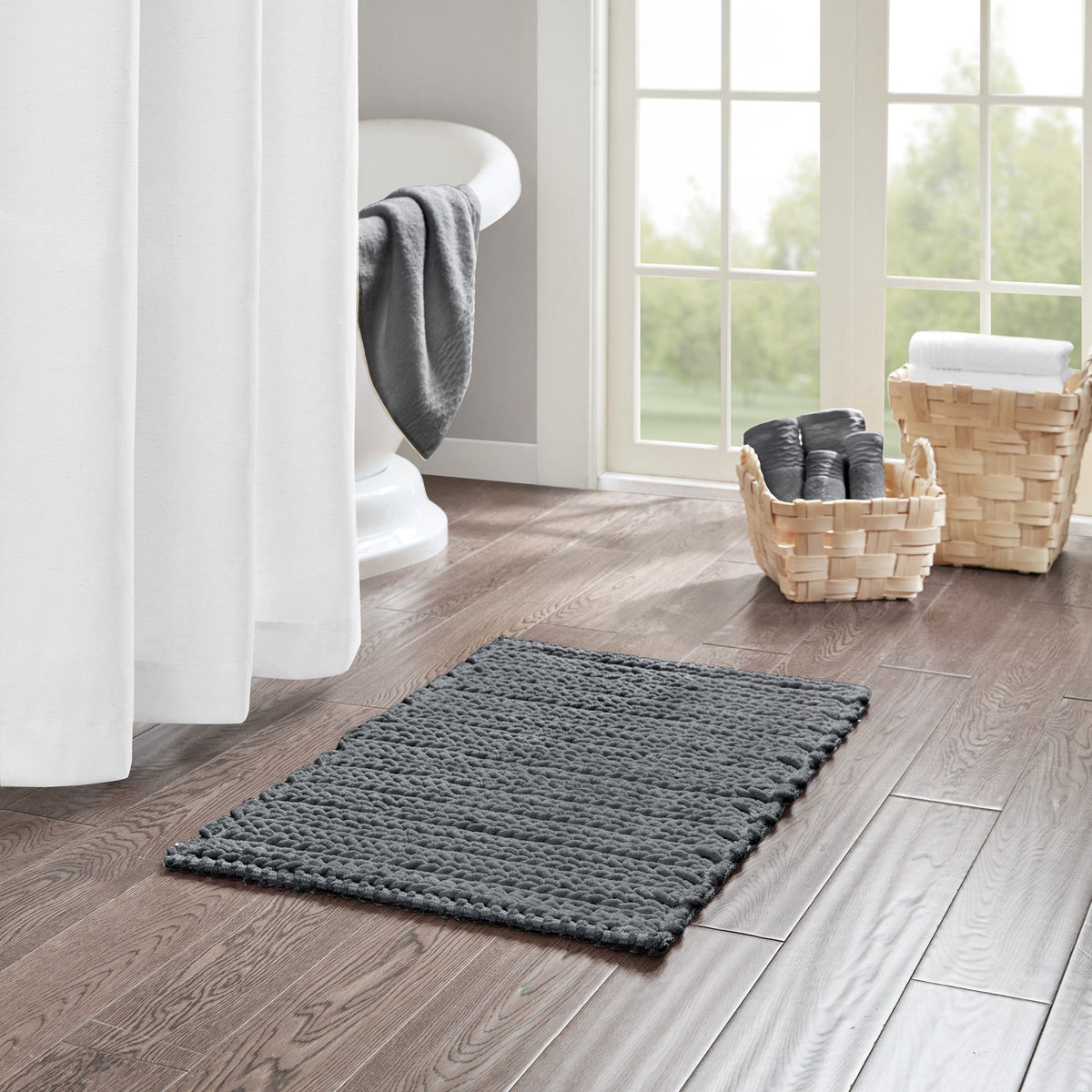 Lasso - 17" x 24" Chain Stitch Rug - Charcoal