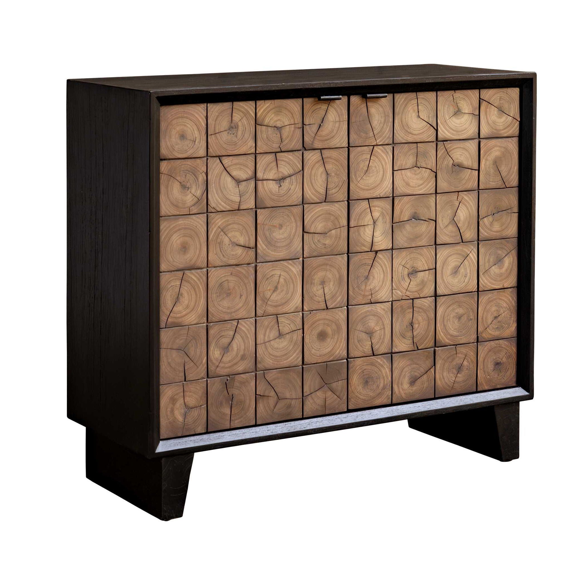 Muestra - Wood Grain 2 Door Cabinet - Black / Woodtone