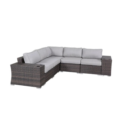 Rattan Sectional Sofa Set With Cushions