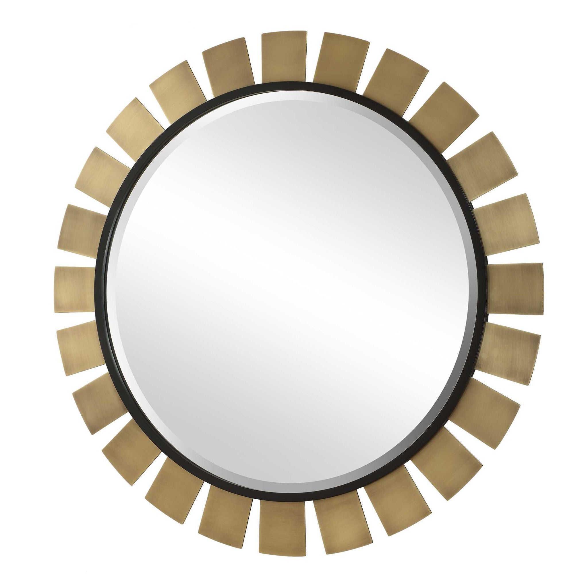 Toluca - Round Mirror - Brass