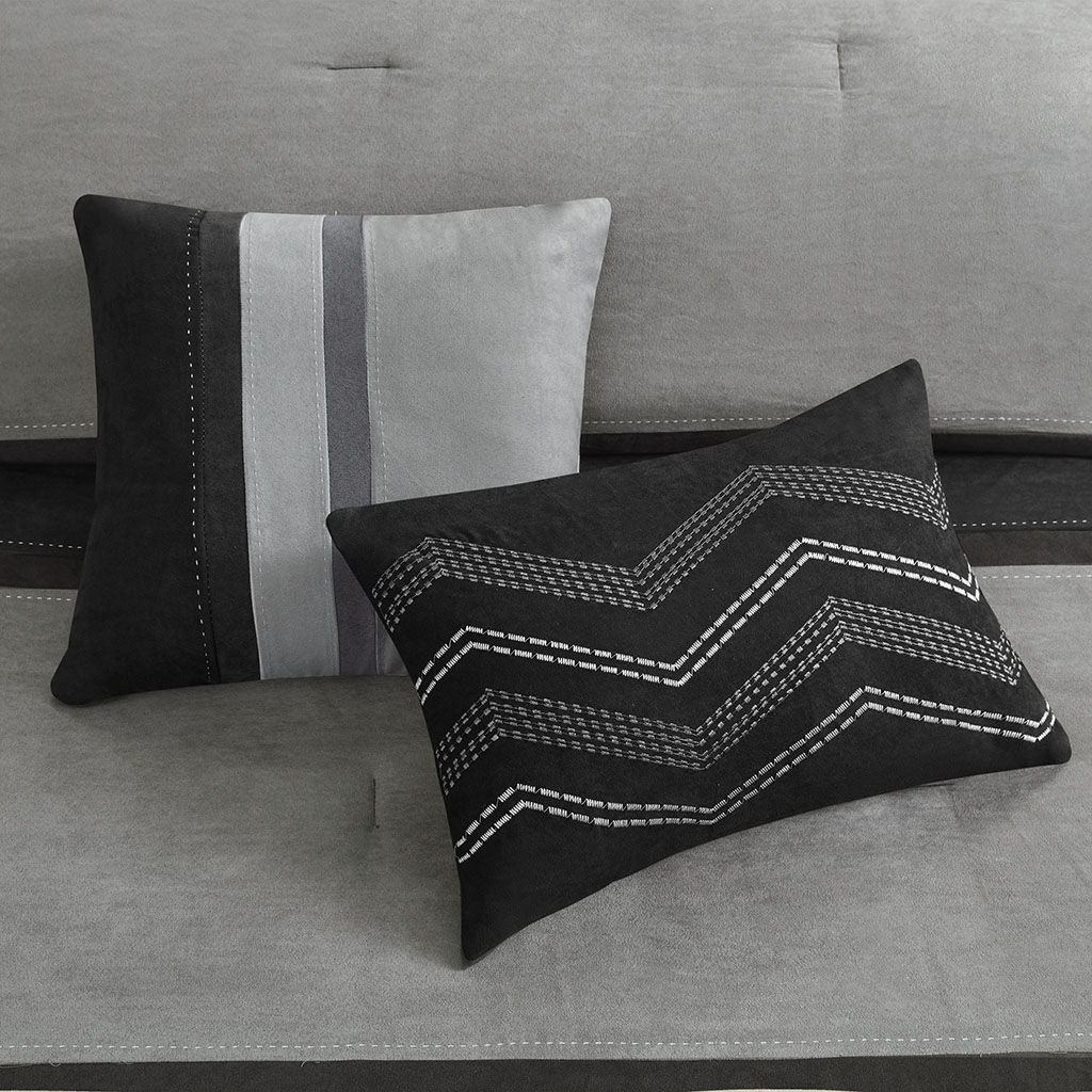 Palisades - California King 7 Piece Comforter Set - Black