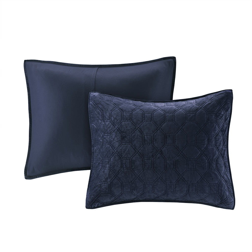 Harper - Reversible 3 Piece Coverlet Set - Navy