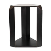 Keenan - Geometric Accent Table - Bronze / White