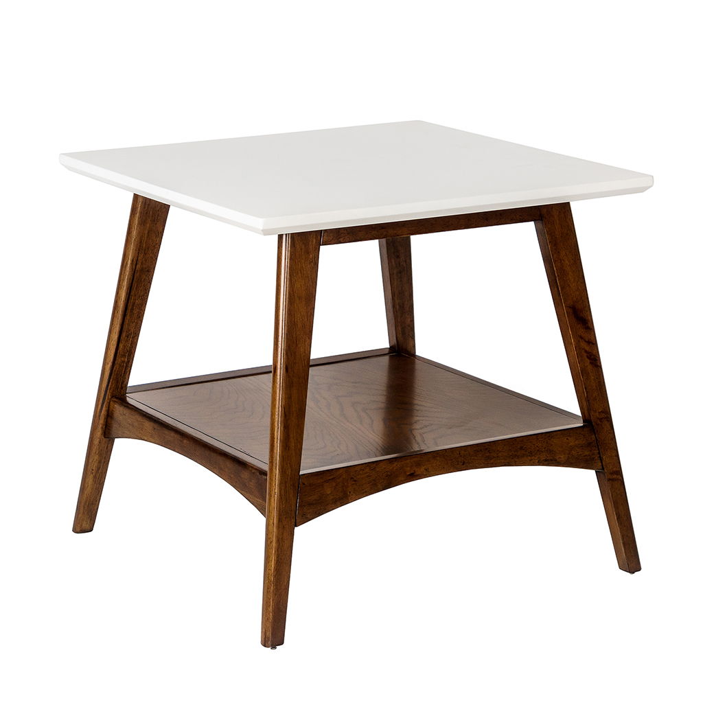 Parker - End Table - Off-White / Pecan
