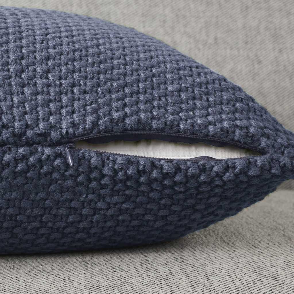 Bree Knit - Square Pillow Cover - Indigo