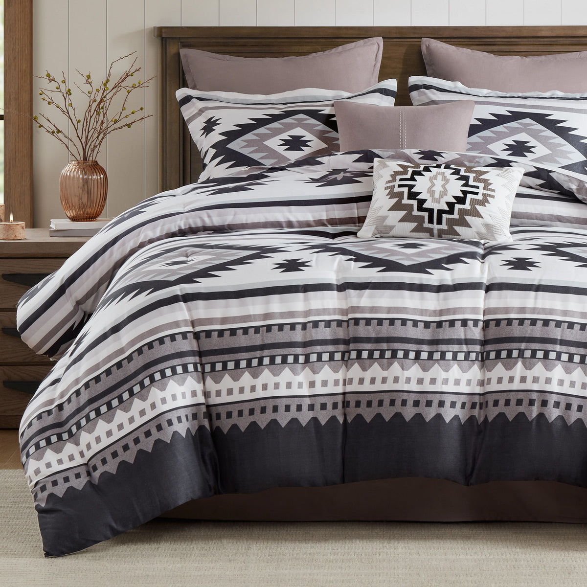 Timberline - King Bedding Collection - Taupe