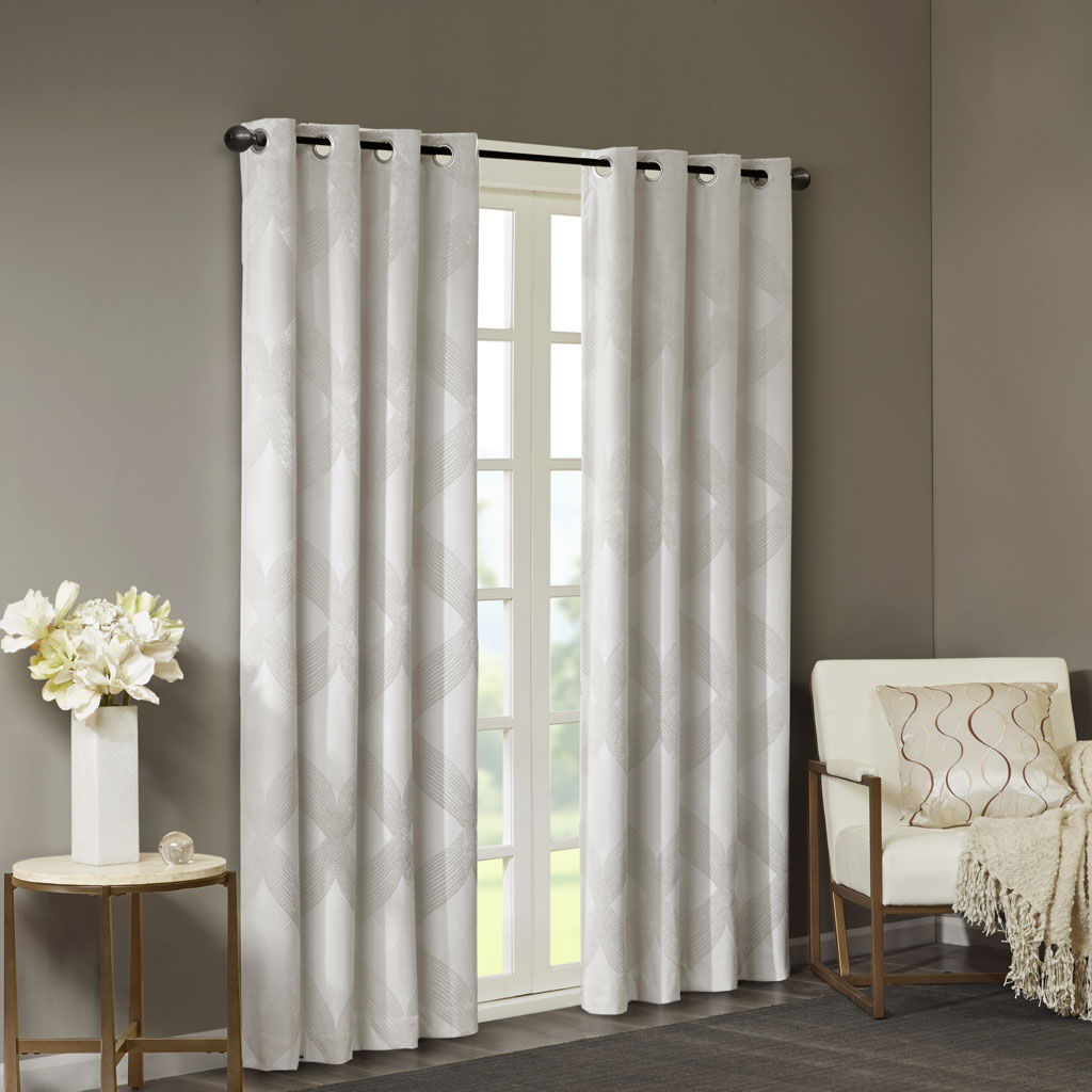 Bentley - Ogee Knitted Total Blackout Panel - Ivory