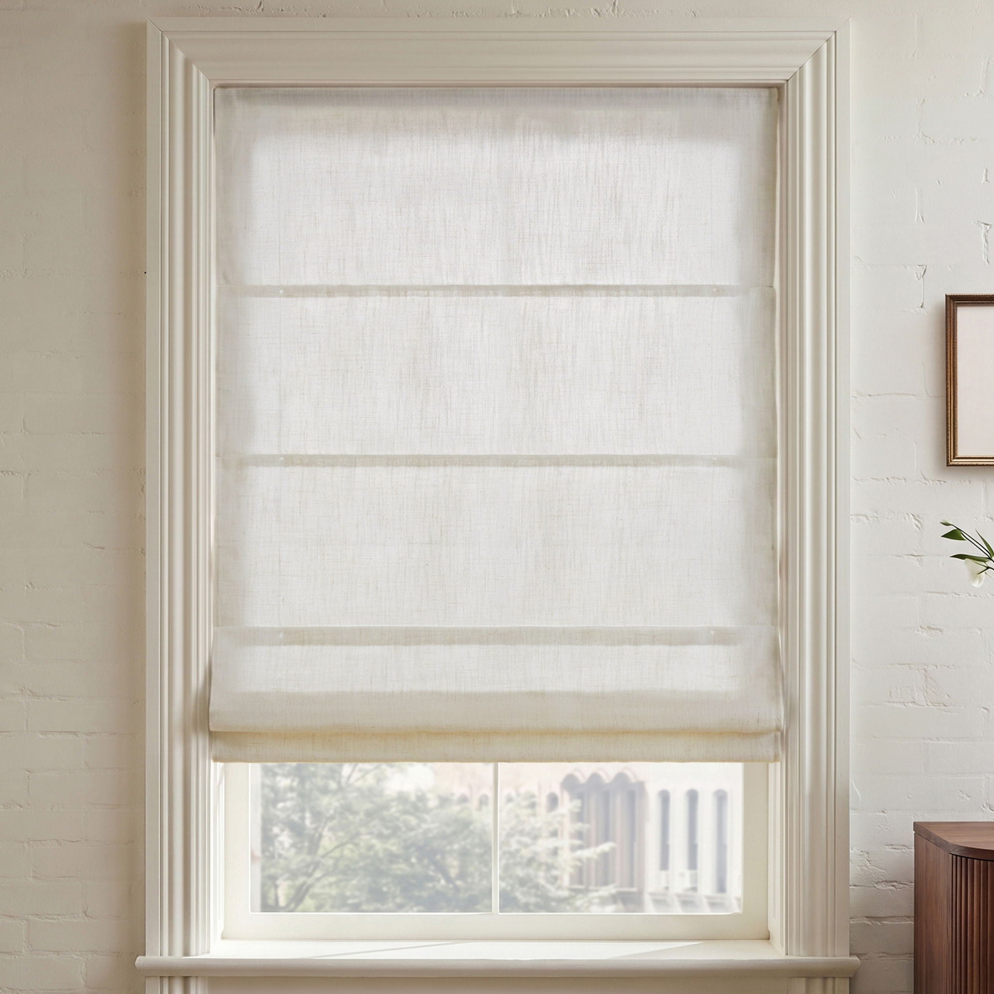 Emery - 64" x 33" Cordless Roman Shade - Ivory