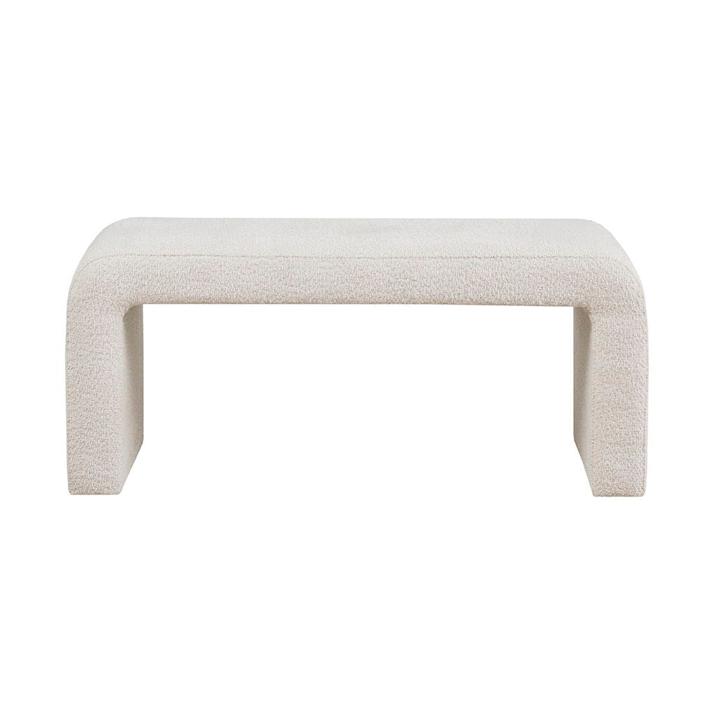 Steve - 42" Boucle Waterfall Bench - Cream
