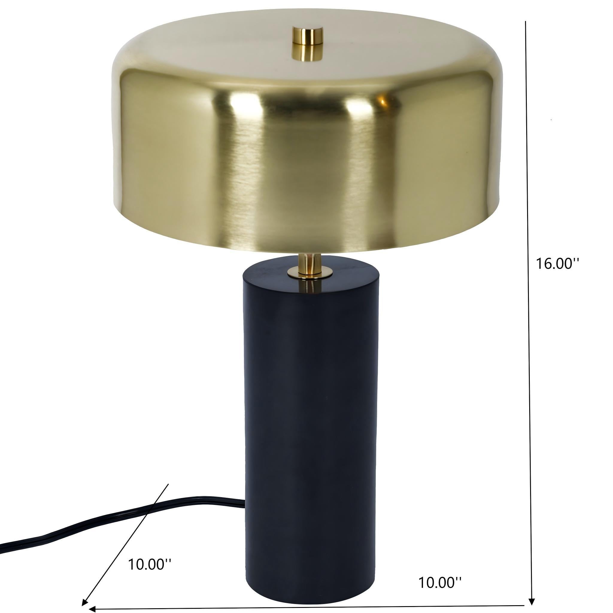 Desk Lamp With Drum Shade - Black