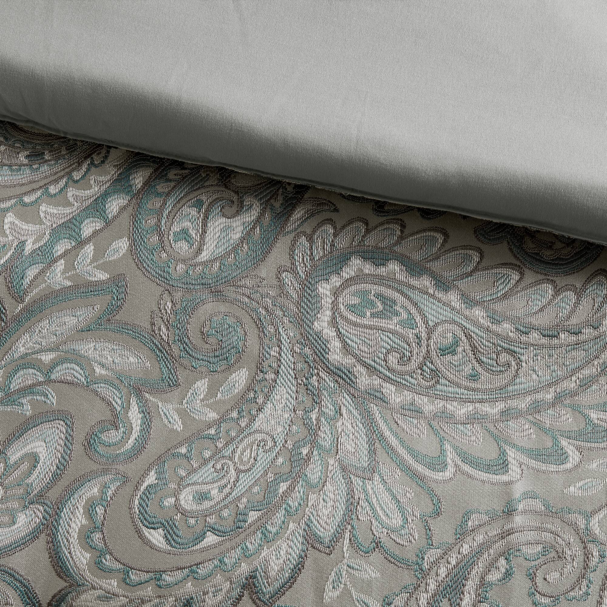 Aubrey - 12 Piece King Comforter Set With Cotton Bed Sheets - Teal