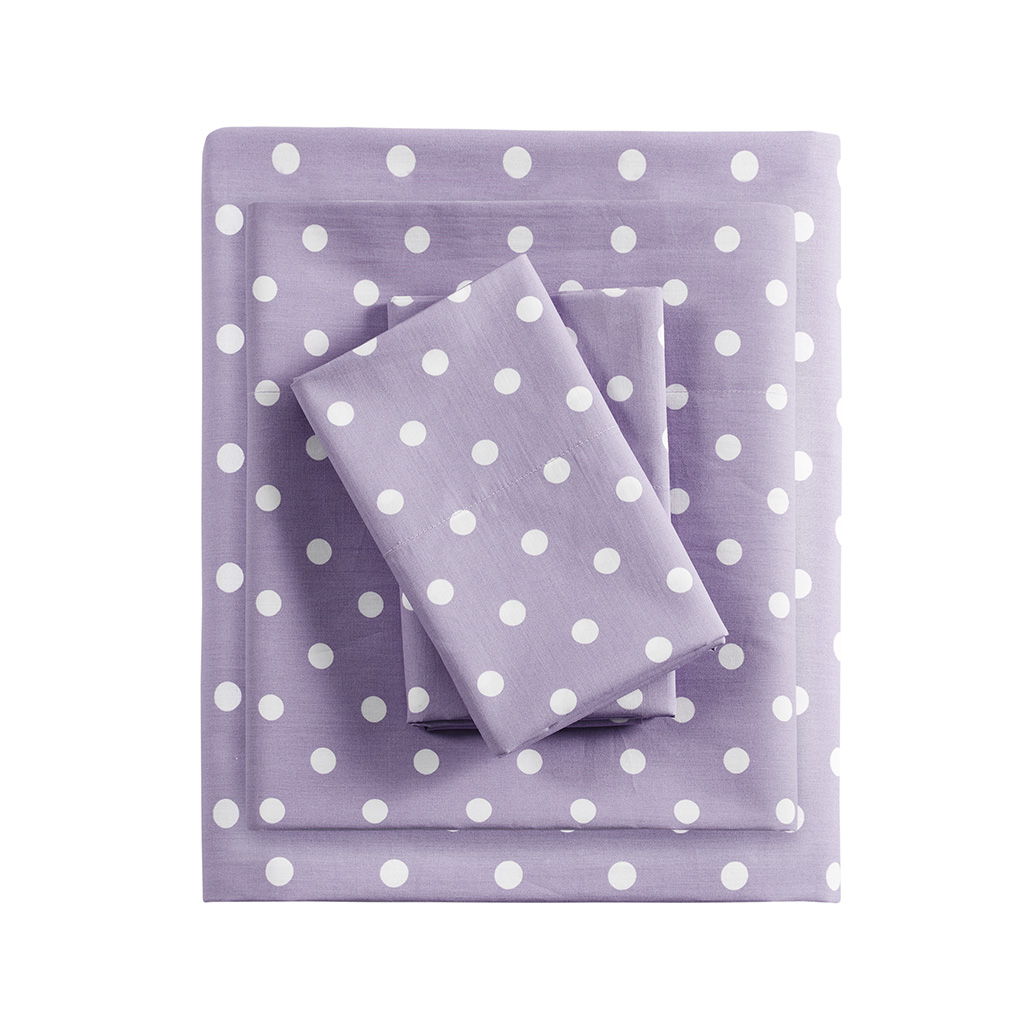 Polka Dot - Queen Sheet Set - Purple