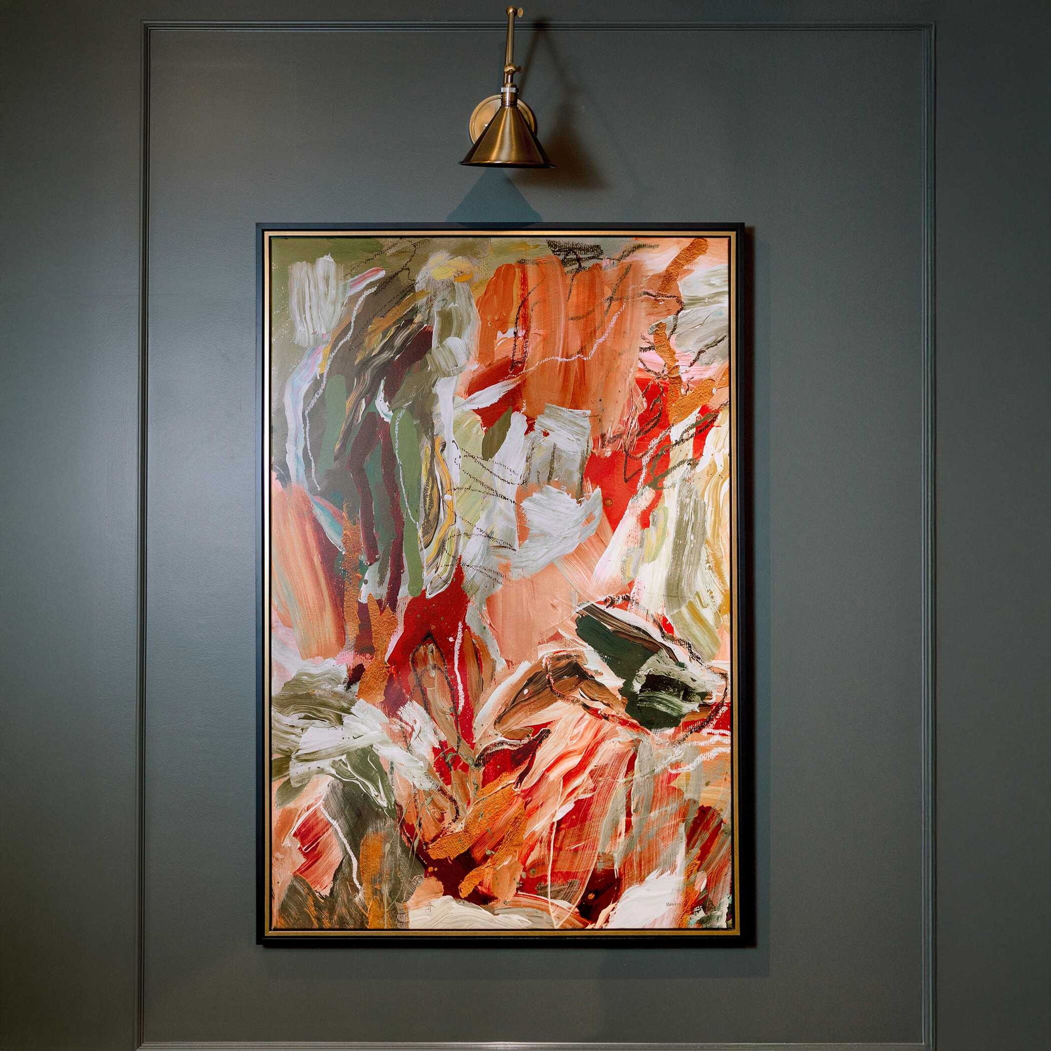 Garden City - Abstract Art - Green / Orange / Pink