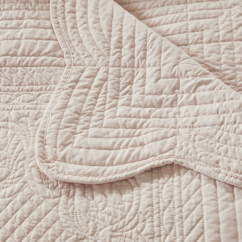 Tuscany - Oversized Quilted Throw - Blush