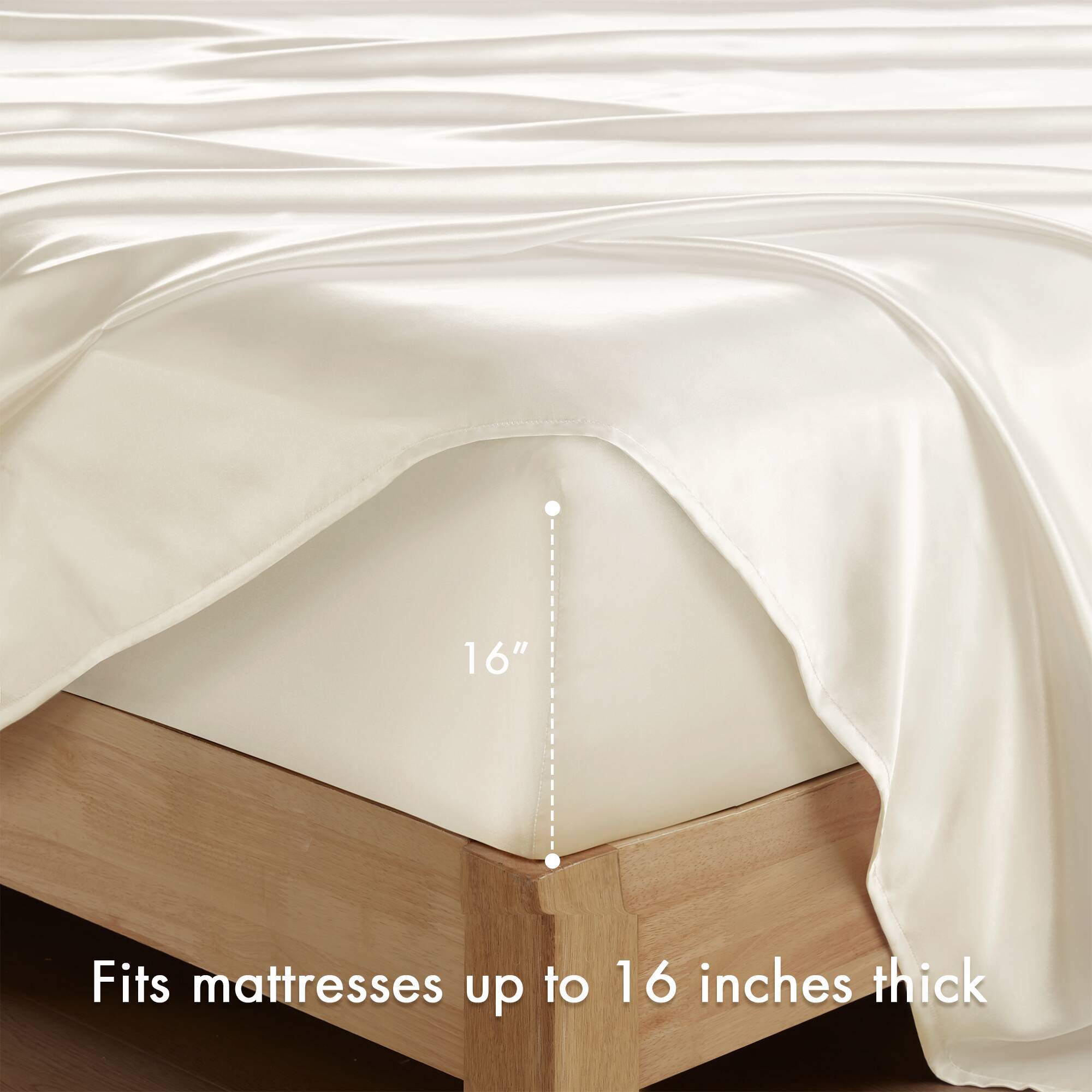 Satin - Queen Wrinkle - Free Luxurious (Set of 6) - Ivory