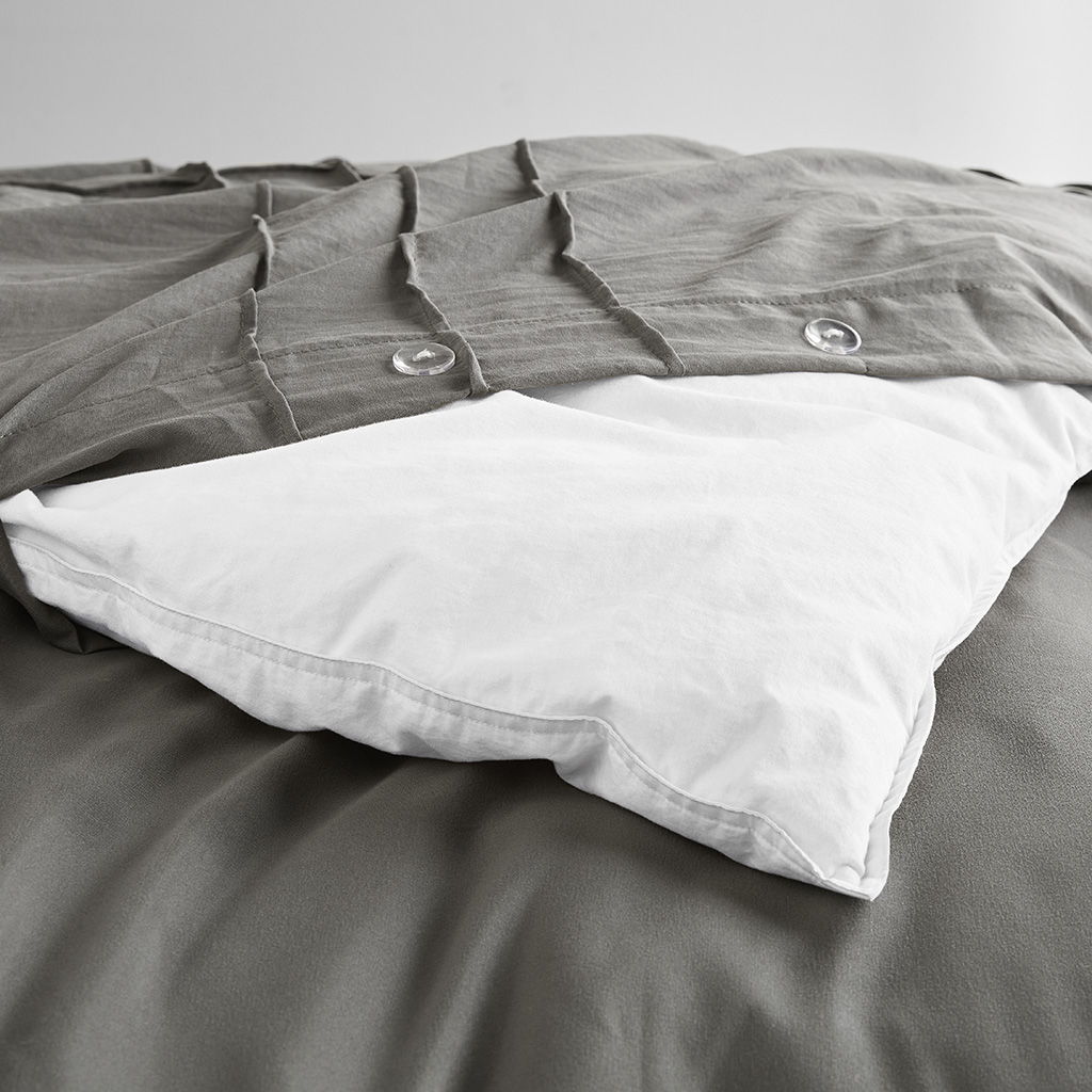 Porter - Twin/Twin Long Soft Washed Pleated Comforter Set - Gray