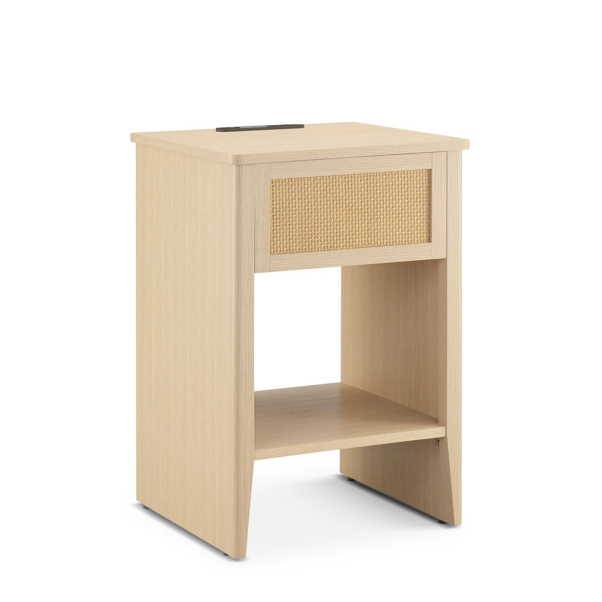 Lennox - Accent Side Table With Drawer Storage & Lower Open Shelf - Natural