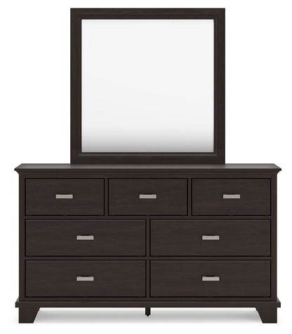 Covetown - Dresser And Mirror - Dark Brown