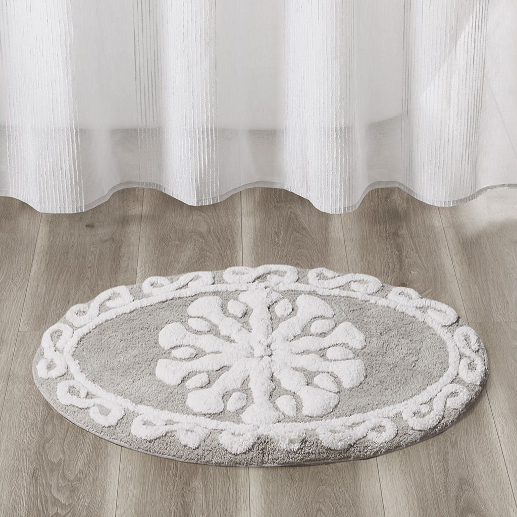 Casablanca - 25"Medallion Tufted Rug - Taupe