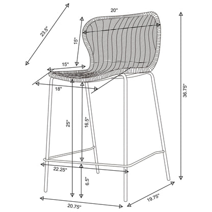 Mckinley - Counter Chair (Set of 2) Seat - Brown
