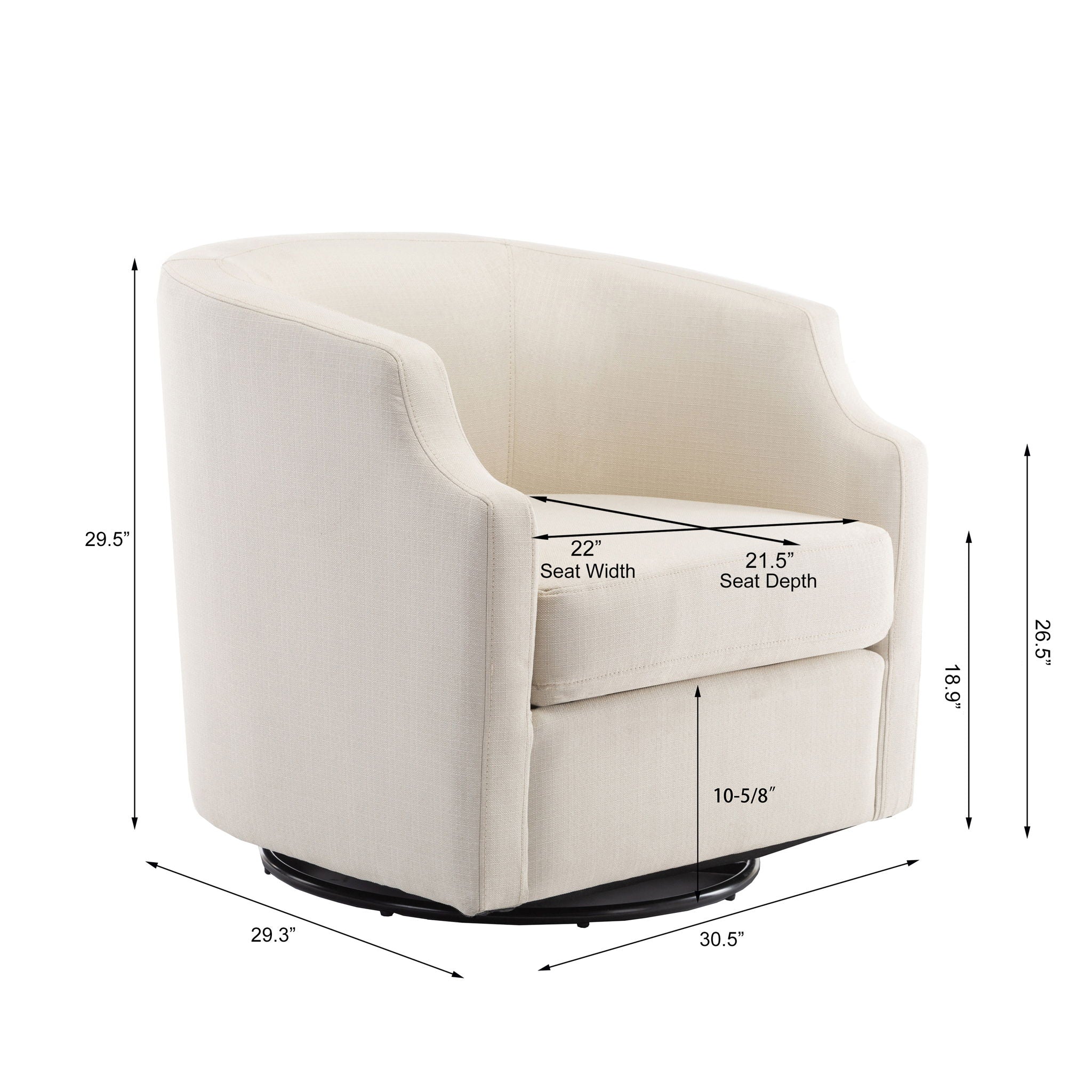 Isabelle - Swivel Glider Barrel Chair