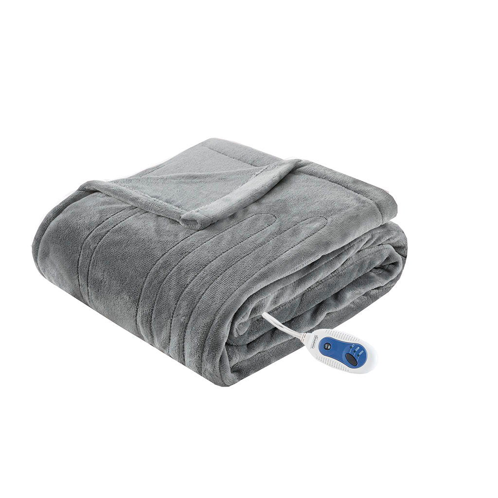 Heated Plush - Throw - Gray