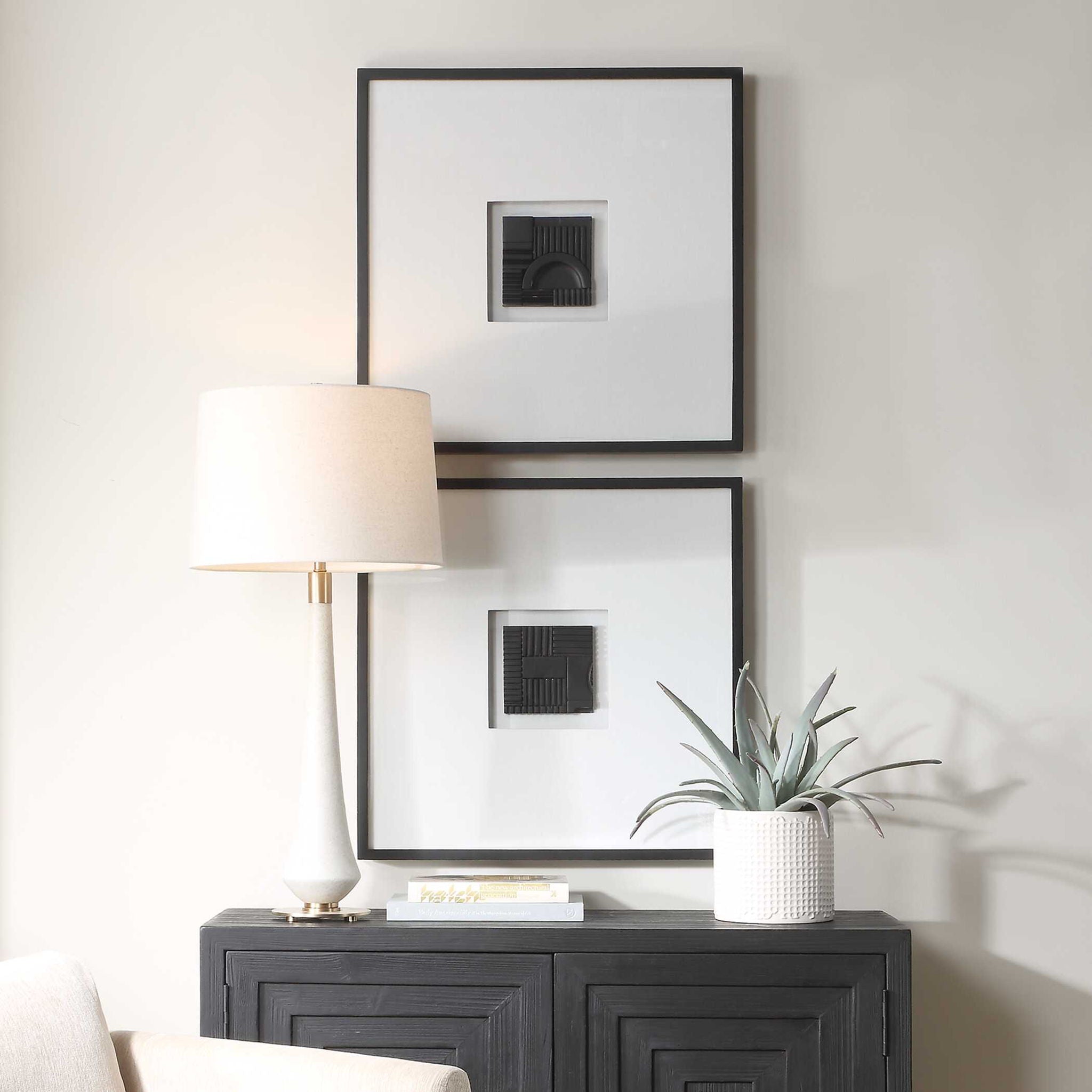 Origins - Shadow Boxes (Set of 2) - Black / White