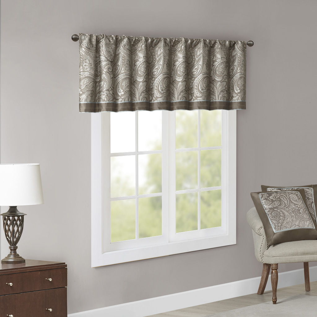 Aubrey - Window Valance - Blue / Brown