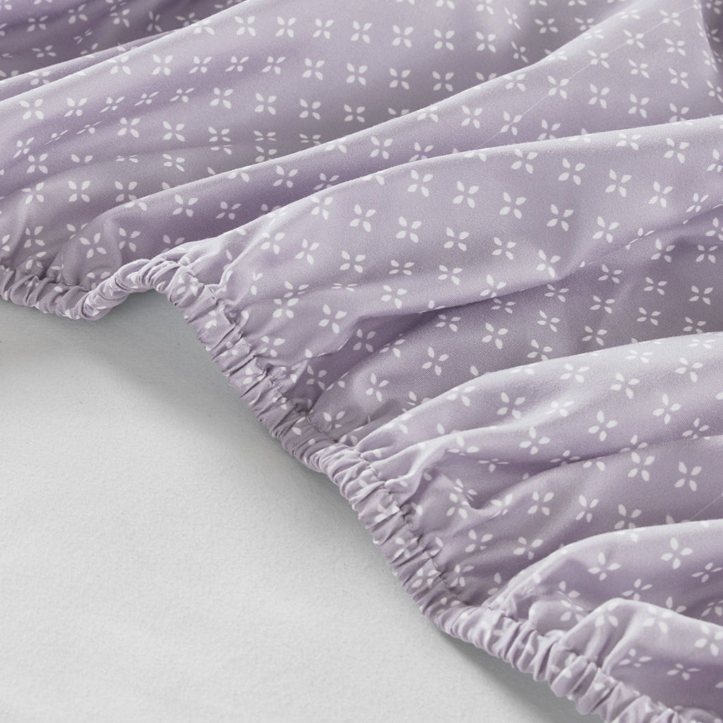 Luna - 7 Piece California King Floral Comforter Set With Bed Sheets - Taupe